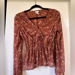 Mel rose blouse. Floral print.